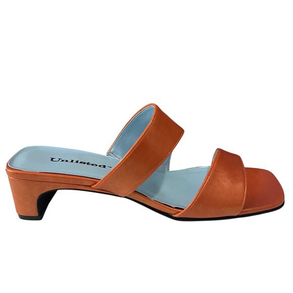 Unlisted Kenneth Cole Block Heels Sandals Womens 8M Terracotta - Picture 3 of 11